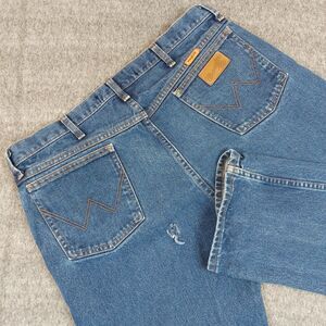 Wrangler FR Jeans Mens 38x30 (Fit 37x30) Blue Distressed Workwear FR13MWZ